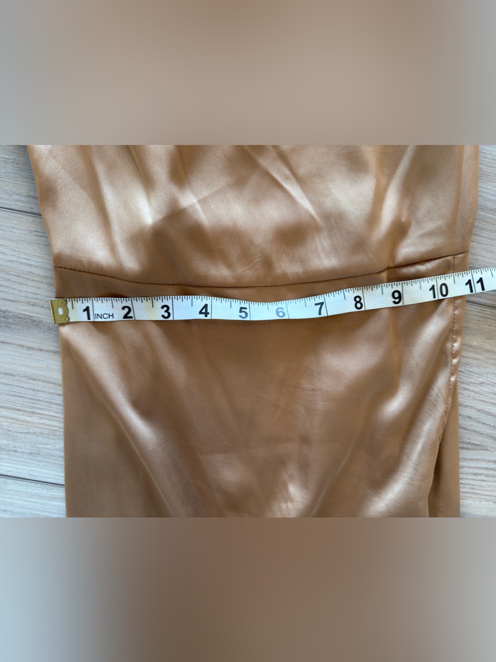 PrettyLittleThing Satin Slip Dress in Champagne - Picture 5 of 5